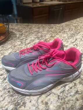 Ryka Gray and Pink Women's Athletic Walking Sneakers